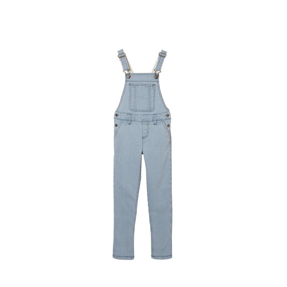 FatFace Girls Stripe Denim Dungarees
