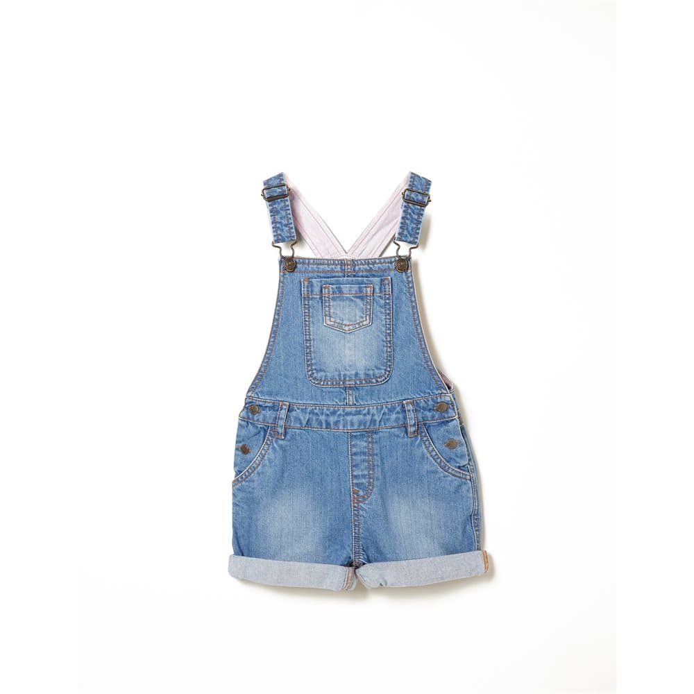 FatFace Girls Denim Shortie Dungarees