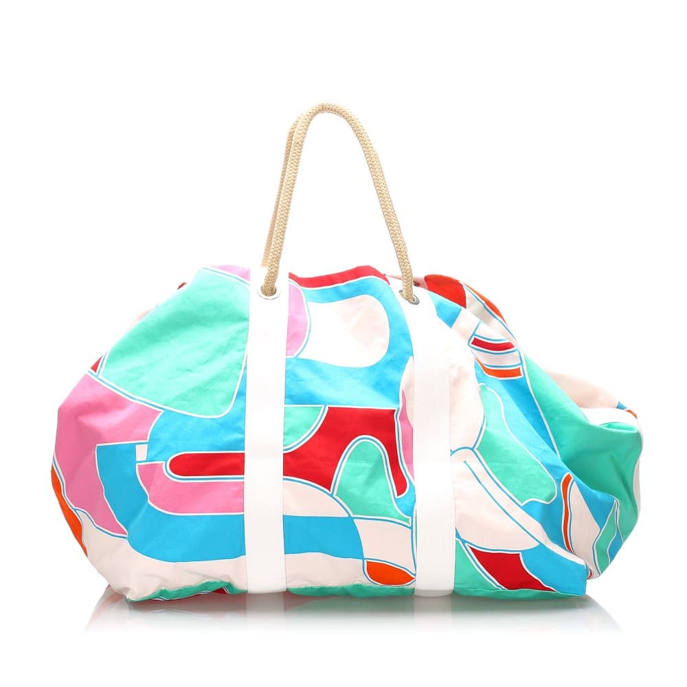 Hermes Bateau Jeux dAnimaux Beach Bag White