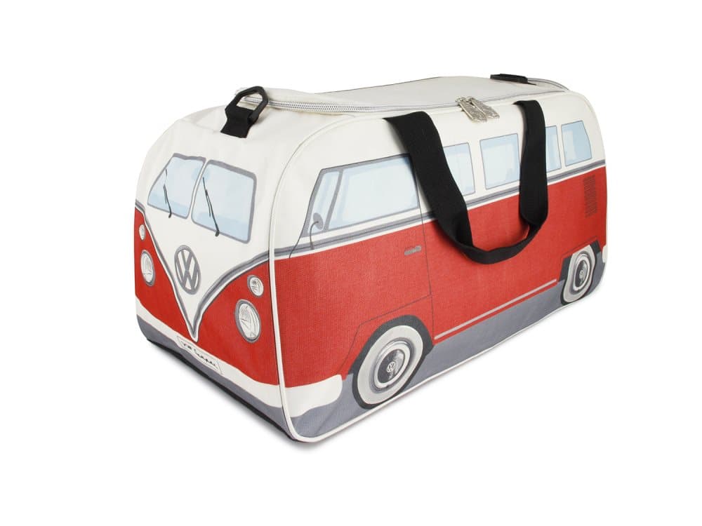BRISA VW Collection - Volkswagen Bus T1 Camper Van Transporter Pieni kuntosalilaukku (Small/Red/Beige)