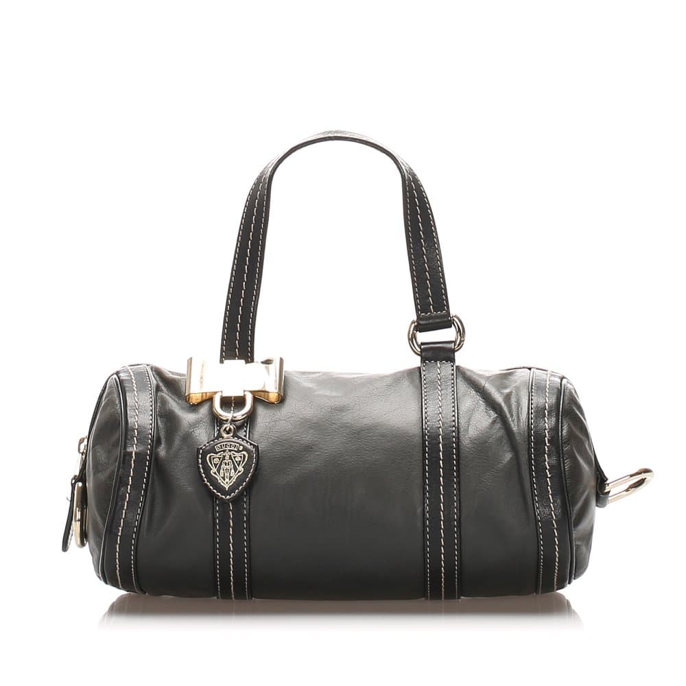 Pre-owned Gucci Mini Duchessa Leather Boston Bag Black