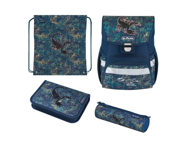 Herlitz Loop Plus Scorpion, Pencil case,Pencil pouch,School bag,Sport bag, Pojke, Mellanstadium, Ryggsäck, 16 l, Framficka, Sidoficka