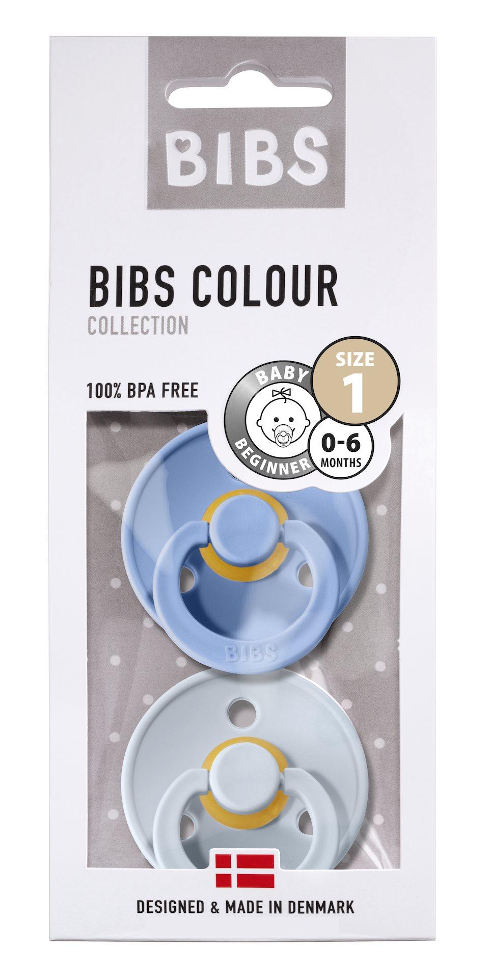 BIBS Sutter Colour 2-Pack Str.1 (0-6M), (Sky Blue/Baby Blue)