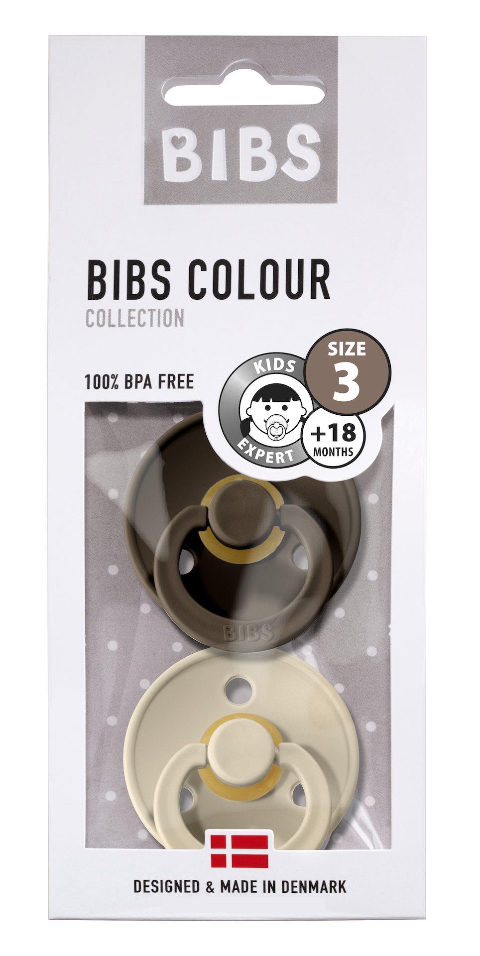 BIBS Sutter Colour 2-Pack Str.3 (Over 18M), Nat.Schuk (Chocolate/Sand)