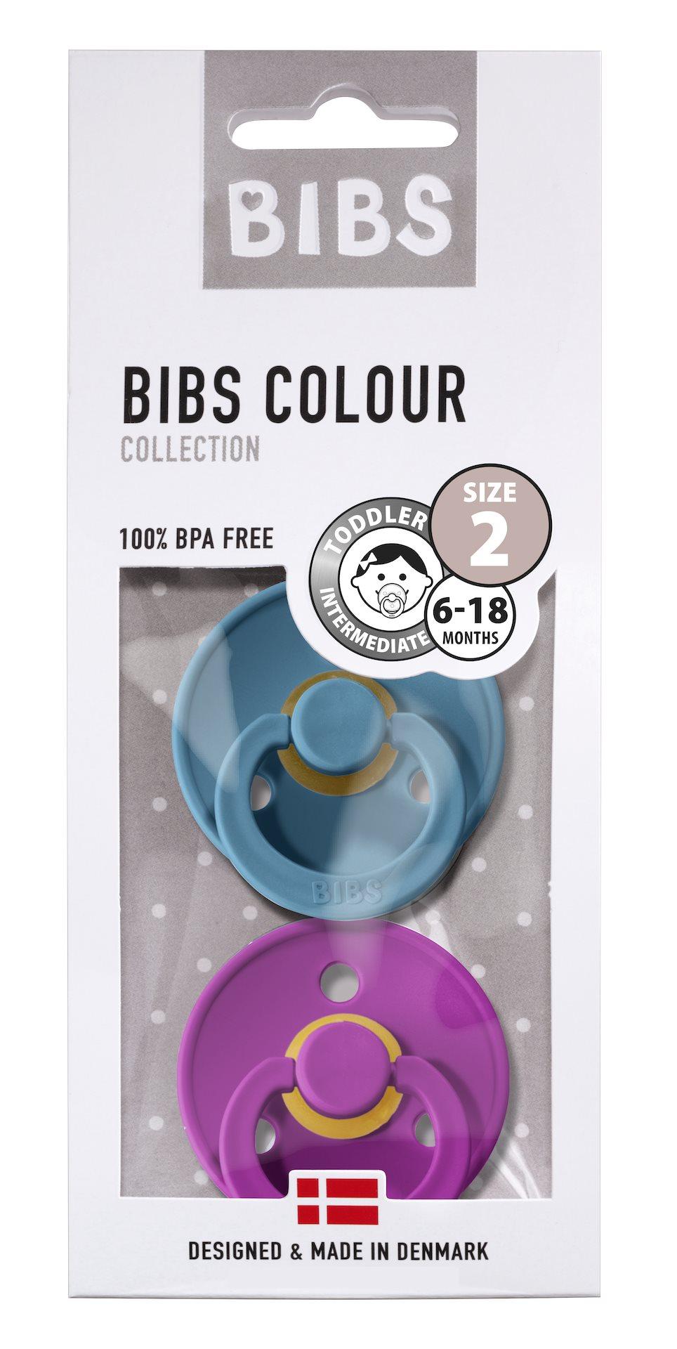 BIBS Sutter Colour 2-Pack Str.2 (6-18M), Nat.Schuk (Dark Teal/Orchide)