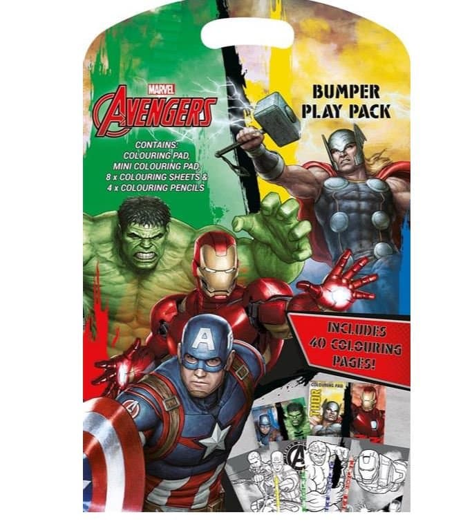 Avengers Bumper Play Pack Mini Tegningspude Med Farve Penne.