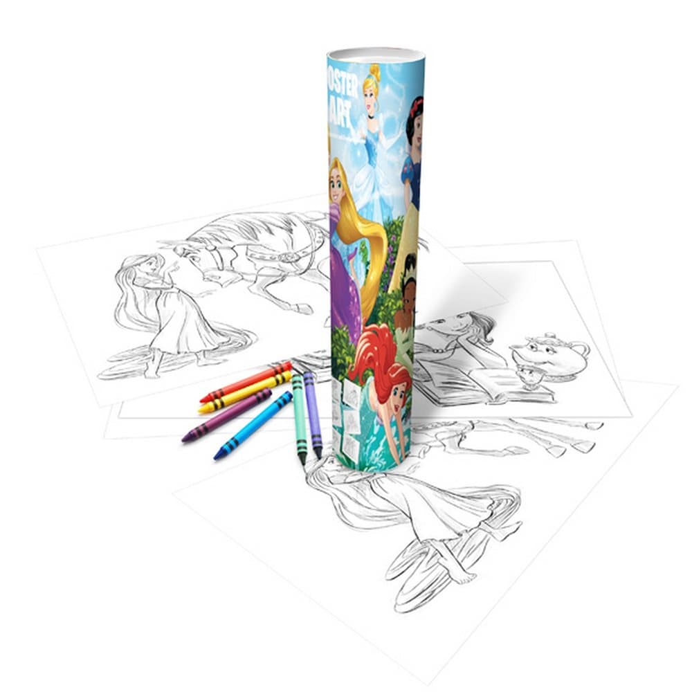 Disney Princess Childrens Girls Official Poster Art Colouring Tube