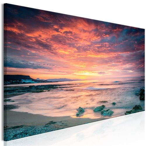 Bild av Tavla - Beach in Crete (1 Part) Narrow Red (135 x 45 cm)