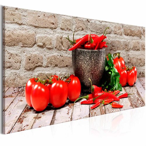 Bild av Tavla - Red Vegetables (1 Part) Brick Narrow (135 x 45 cm)