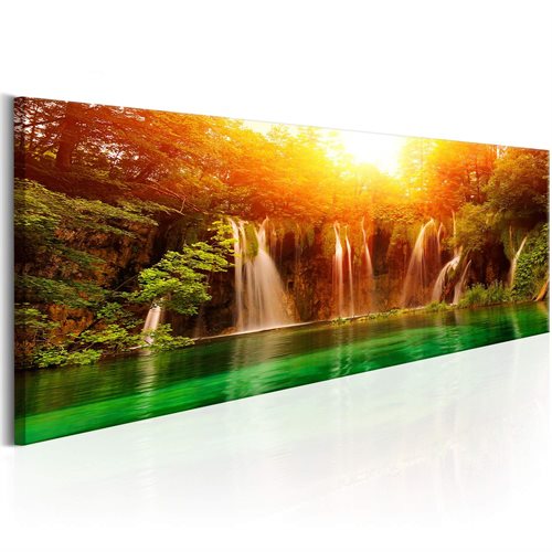 Bild av Tavla - Nature: Magnificent Waterfall (135 x 45 cm)