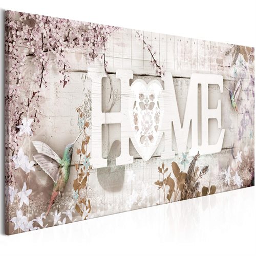Bild av Tavla - Home and Hummingbirds (1 Part) Beige Narrow (135 x 45 cm)