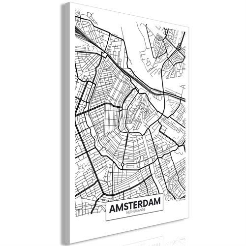 Bild av Tavla - Map of Amsterdam (1 Part) Vertical (60 x 90 cm)
