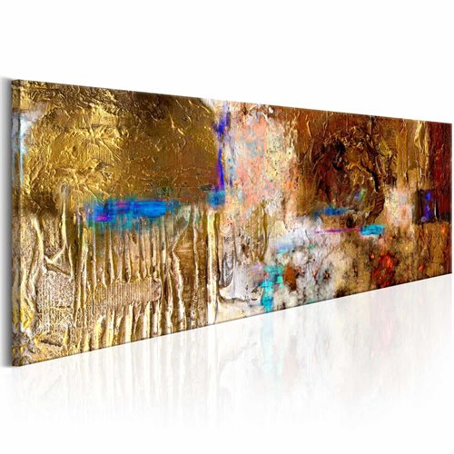 Bild av Tavla - Golden Structure (120 x 40 cm)