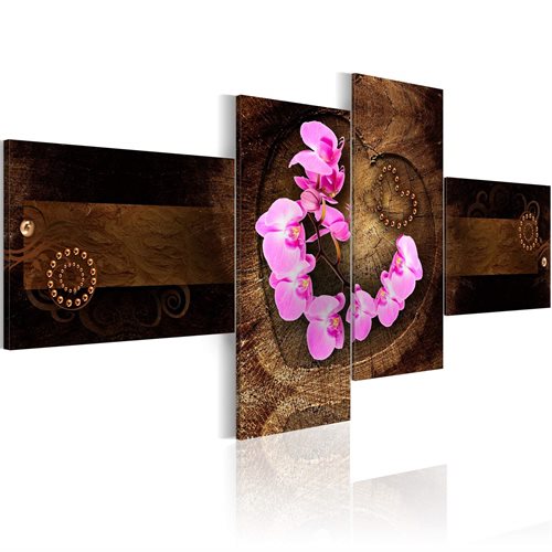 Bild av Tavla - Orchid and wood (100 x 45 cm)
