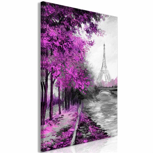 Bild av Tavla - Paris Channel (1 Part) Vertical Pink (80 x 120 cm)