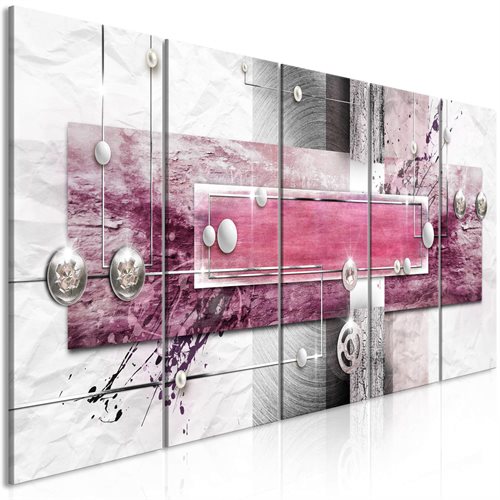 Bild av Tavla - Mysterious Mechanism (5 Parts) Narrow Pink (225 x 90 cm)