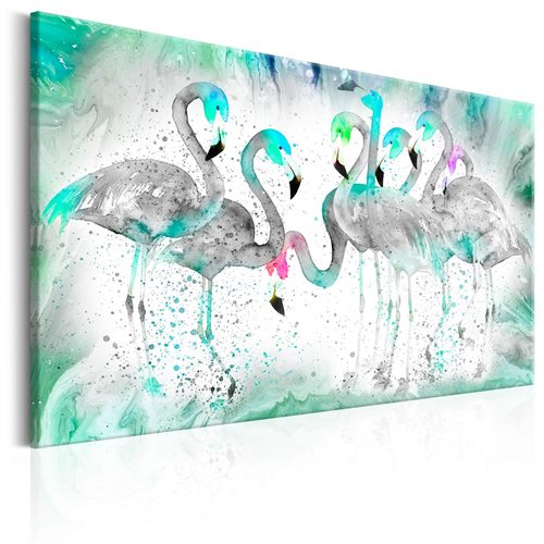 Bild av Tavla - Turquoise Flamingoes (120 x 80 cm)