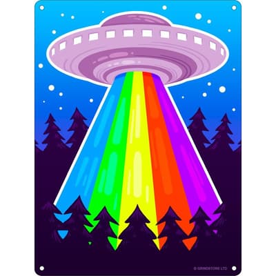Grindstore Rainbow Beam UFO Mini Tin Sign