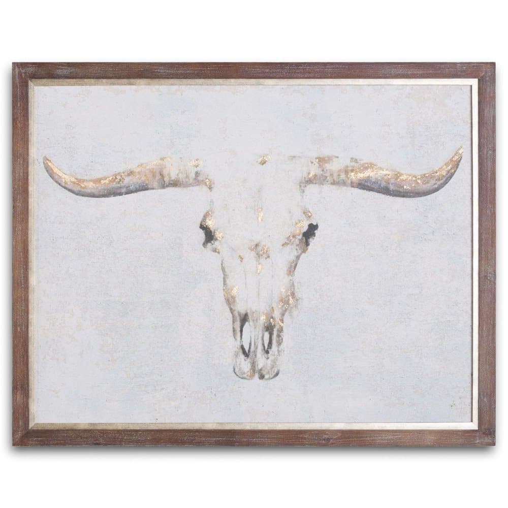 Hill Interiors Bull On Cement Board With Frame