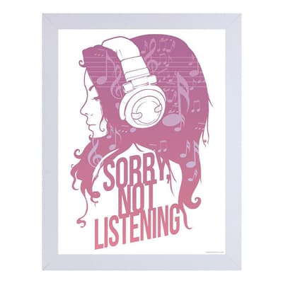 Grindstore Sorry Not Listening Framed Mini Poster