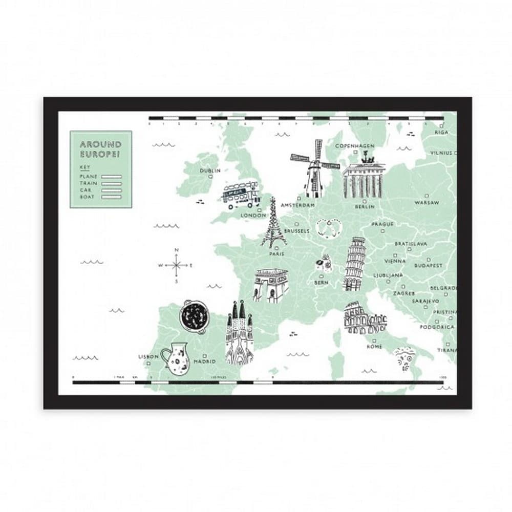 Ohh Deer Around Europe A3 Riso Print