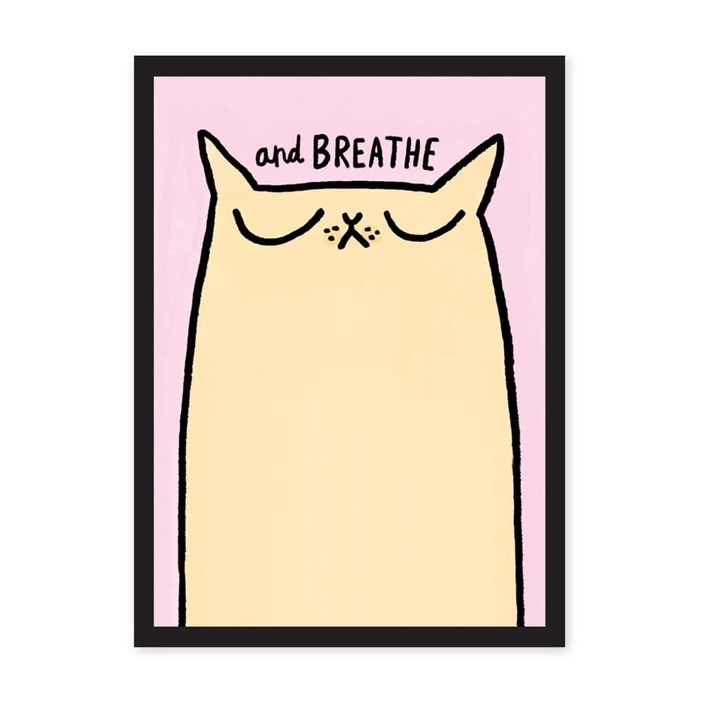 Ohh Deer Breathe Cat A3 Riso Print