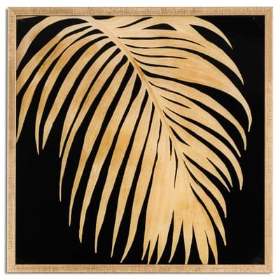 Hill Interiors Metallic Palm Glass Image In Gold Frame