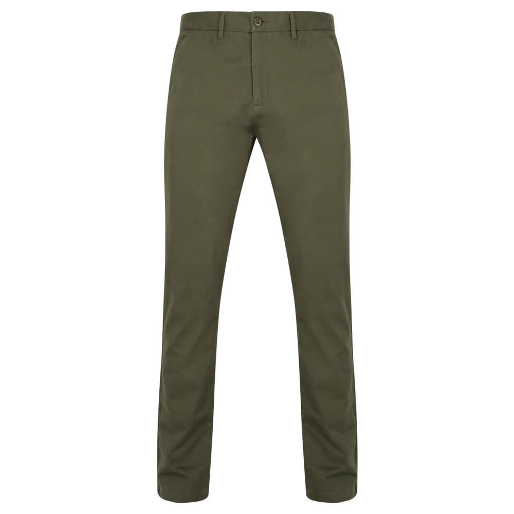 Front Row Mens Cotton Rich Stretch Chino Trousers