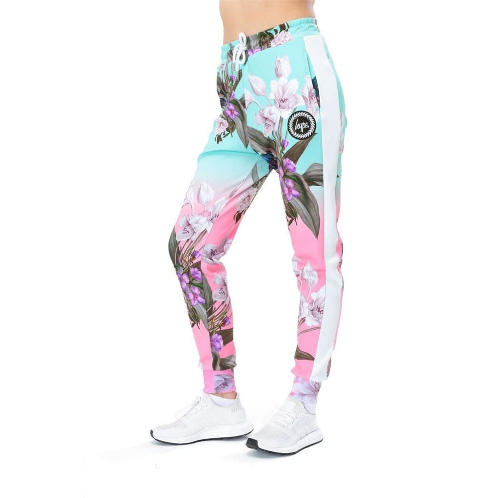 Hype Kvinnor / damer Blommor blekna Poly Joggers