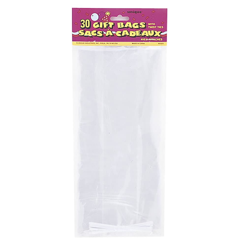 Unique Party Cello Treat Bags With Ties (Pack Of 30)