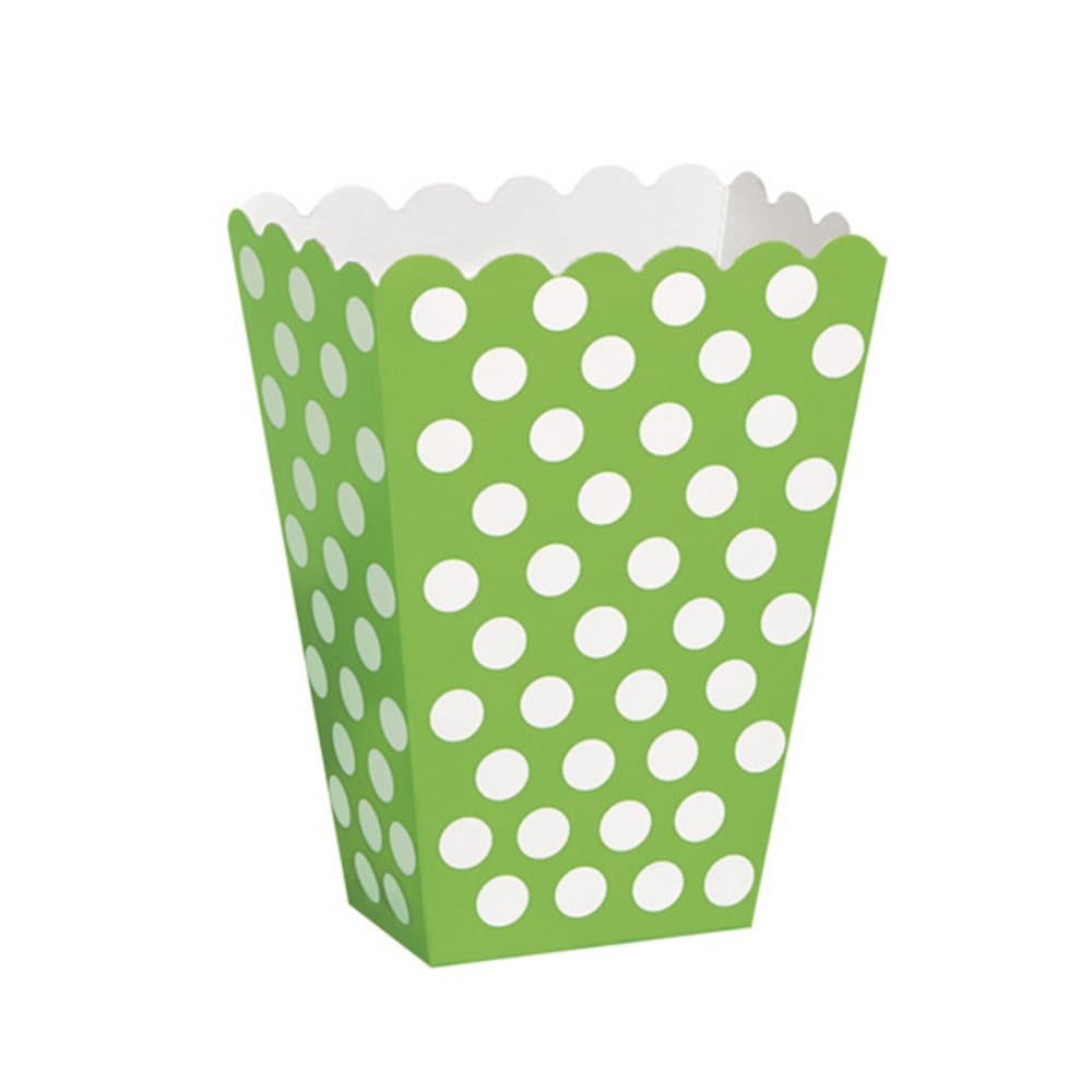 Unique Party Polka Dot Popcorn/Sweet Boxes (Pack Of 8)