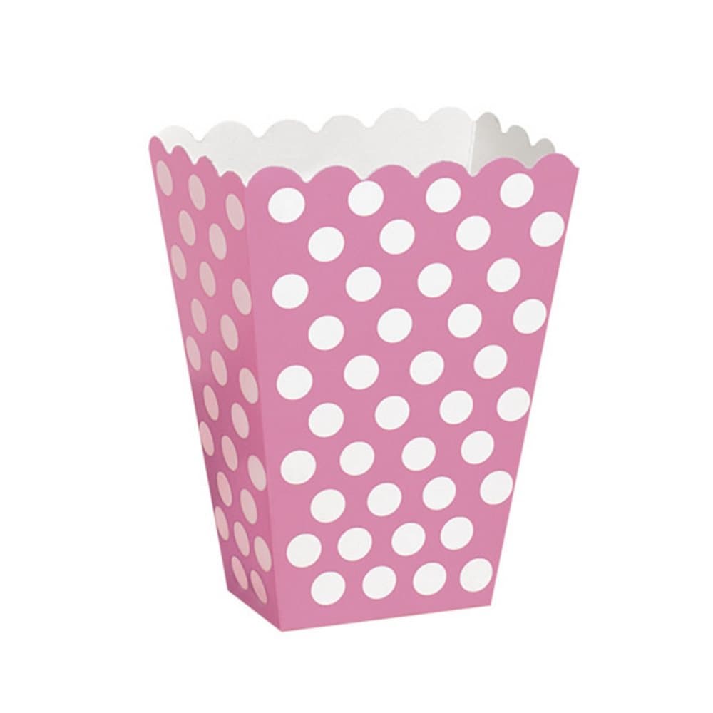 Unique Party Polka Dot Popcorn/Sweet Boxes (Pack Of 8)