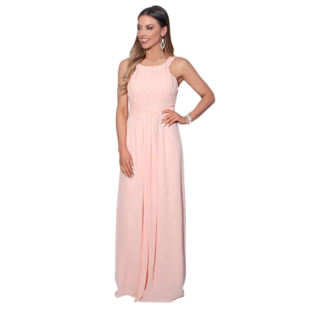 Krisp Womens/Ladies Pleated Front Chiffon Maxi Dress