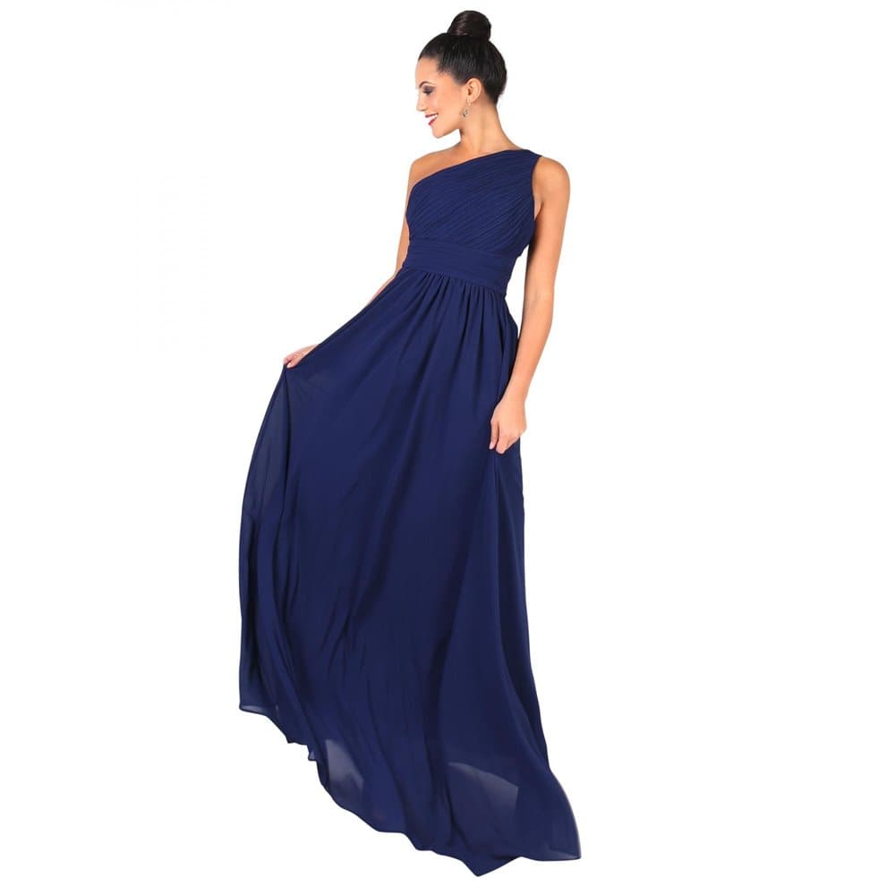 Krisp Kvinnor / Dam One Shoulder Evening Maxi Dress