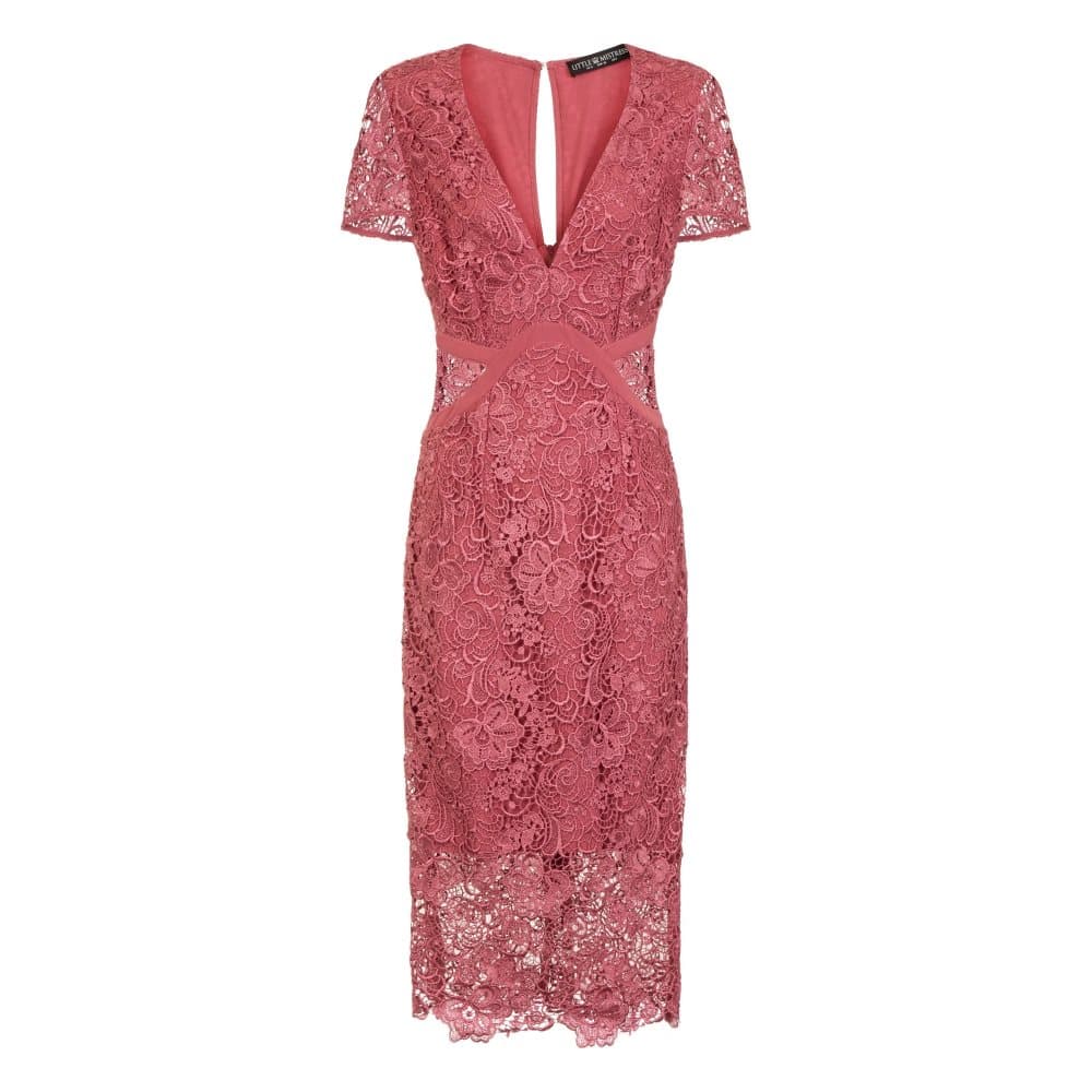 Little Mistress Womens/Ladies Megan Plunge Crochet Pencil Dress