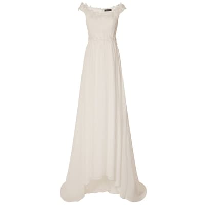 Little Mistress Womens/Ladies Bardot Lace Trim Bridal Dress