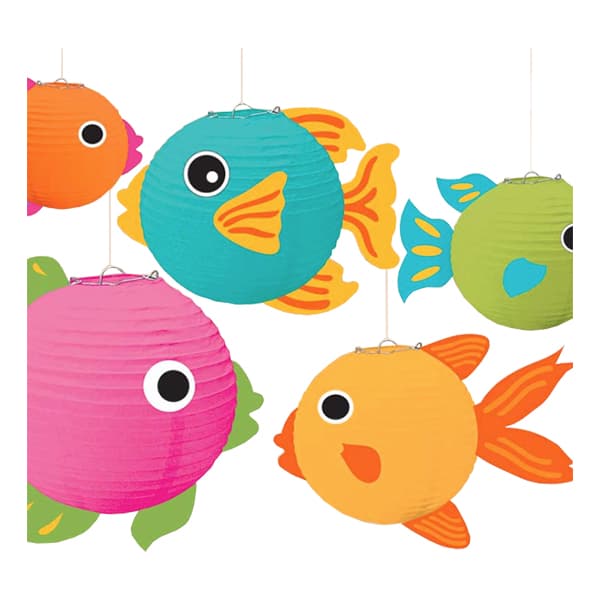 Papirlygter Fisk Flerfarvede
