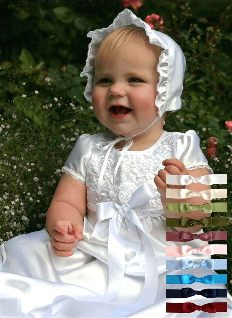 Dopklänning med dophätta, Grace-Vickan Lace med vit rosett