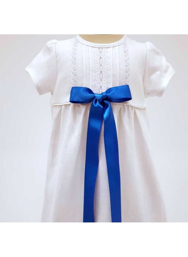 Baptism gown in white linen, 10 choices of bow  Grace of Sweden