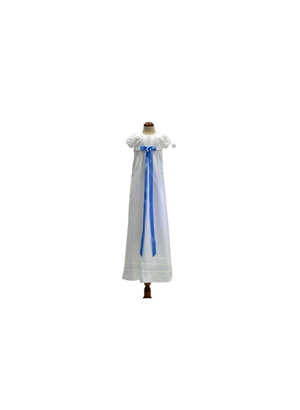 Baptism gown in white linen, 10 choices of bow  Grace of Sweden