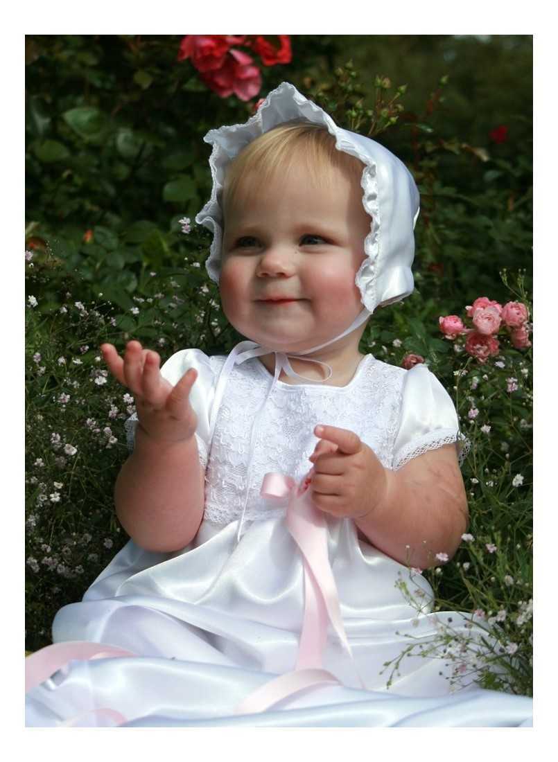 Christening gown from Grace of Sweden in optic white satin