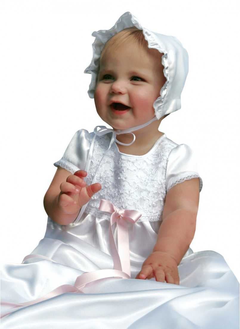 Christening gown from Grace of Sweden in optic white satin