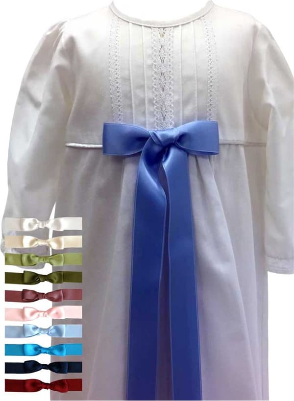 Christening gown in white, 10 free choices of bow -  Grace of Sweden