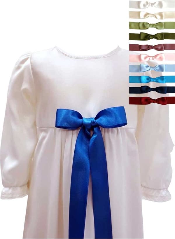 Unisex Baptism gown with 10 choices of bow, Grace of Sweden, Pr.la