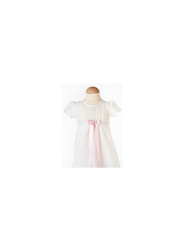 White Christening gown with short sleeve, free choice of bow, Grace of Sweden