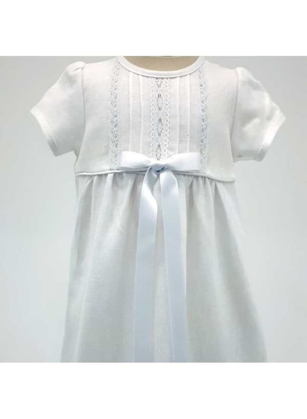 Christening gown with short sleeve, free bow, Grace of Sweden