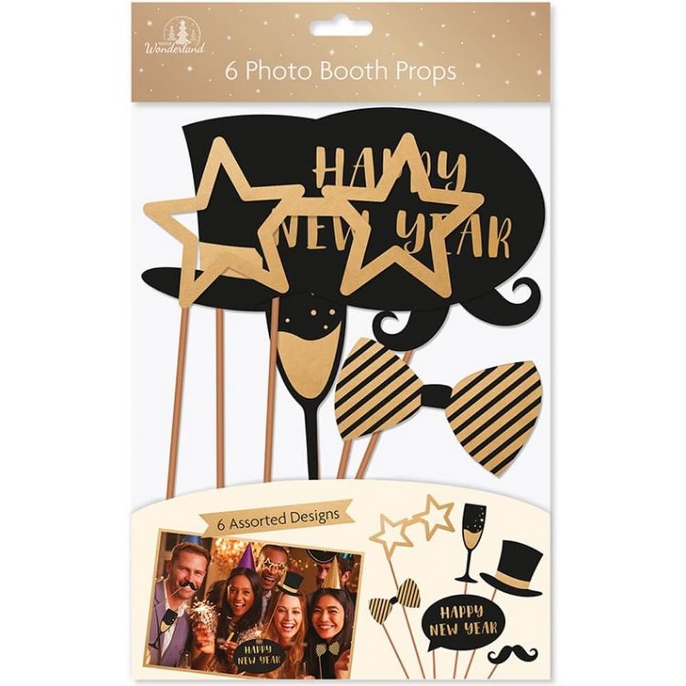 Christmas Shop Unisex New Year Photo Props (Pack Of 6)