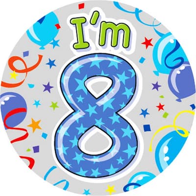 Expression Factory Childrens Boys I Am 8 Today Giant Badge