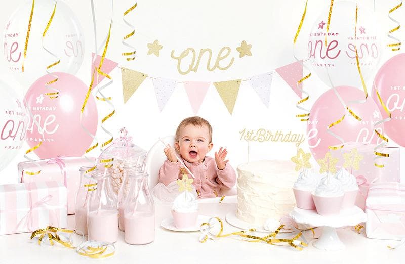 Dekorationskit Rosa - 1st Birthday