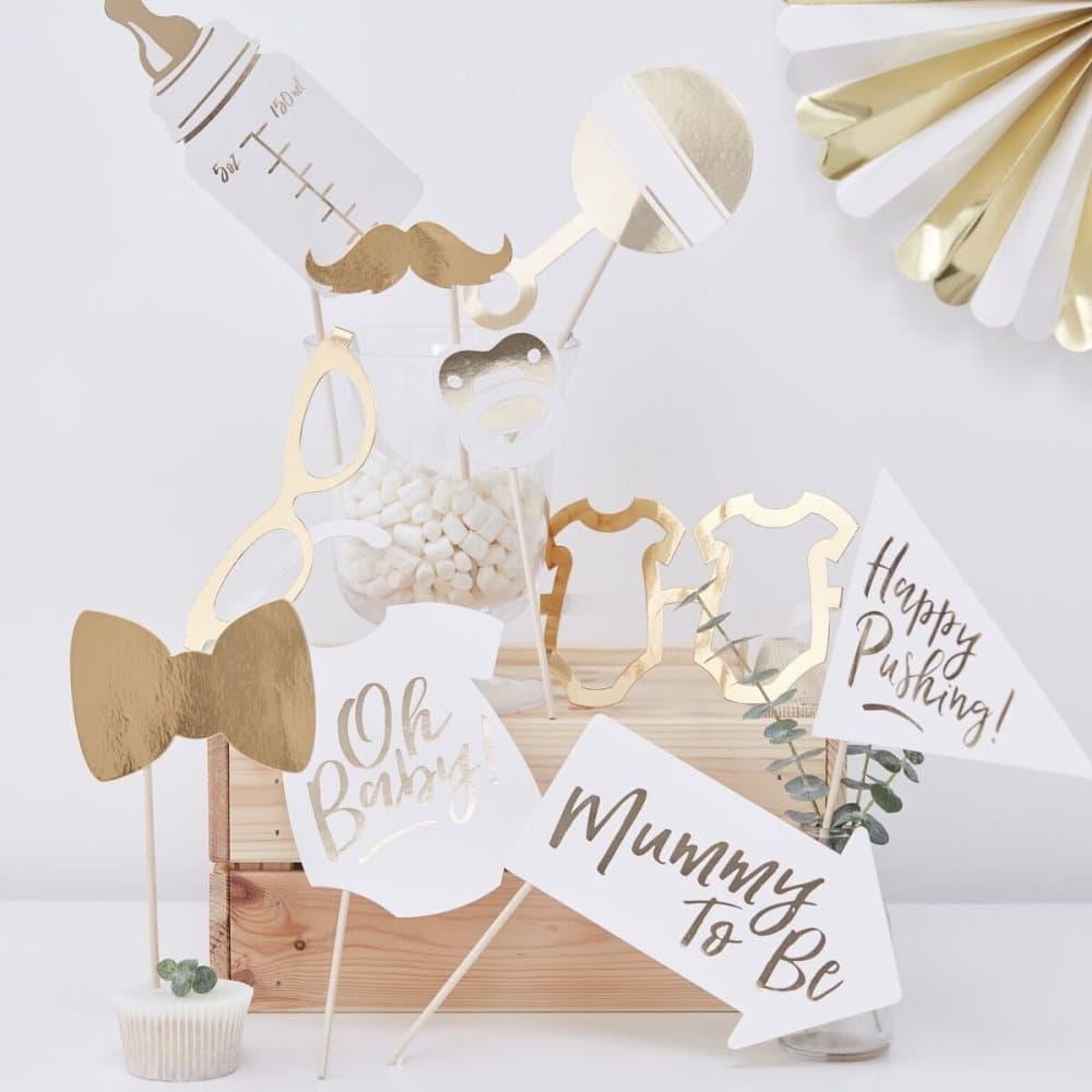 Photo Booth Props Guld - Oh Baby